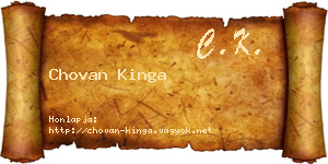 Chovan Kinga névjegykártya